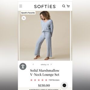 Softies Women's Solid Marshmallow
V-Neck Lounge Set